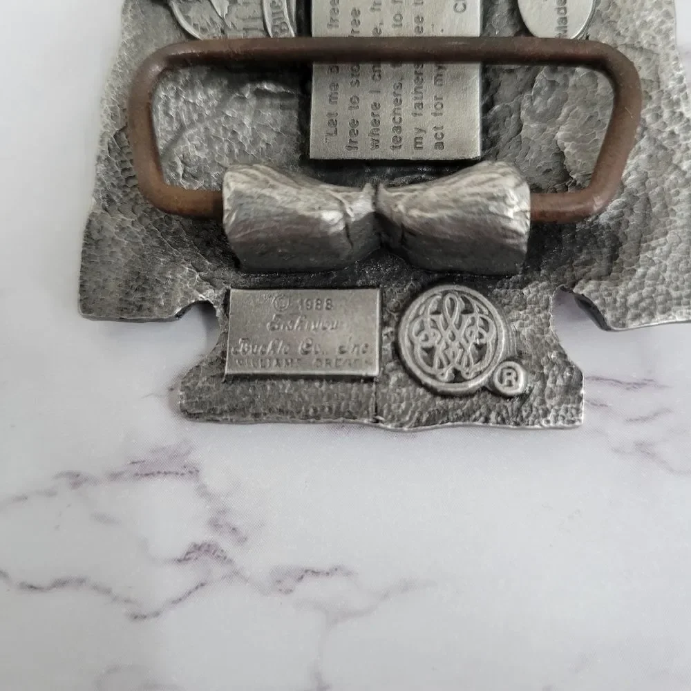 Siskiyou Buckle Co 80's Arrowhead Indian Chief Belt Buckle Silver Toned
